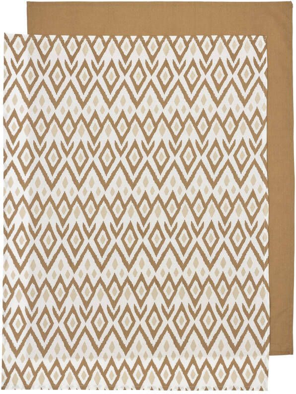 Meyco baby ledikantlaken Ikat Uni 100x150 cm set van 2 Sand Toffee