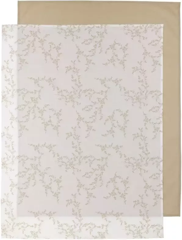 Meyco baby ledikantlaken set van 2 100x150 cm Branches sand Uni sand - Foto 3