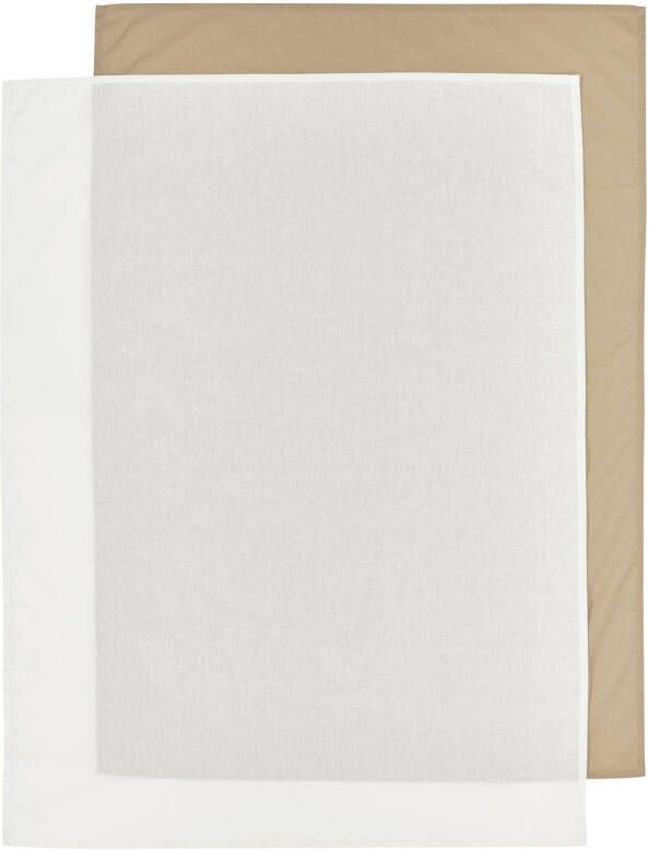 Meyco baby ledikantlaken set van 2 100x150 cm uni offwhite uni taupe - Foto 2