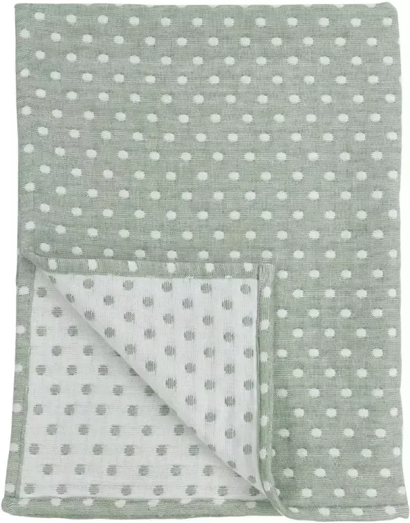 Meyco baby wiegdeken Little Dots 75x100 cm forest green