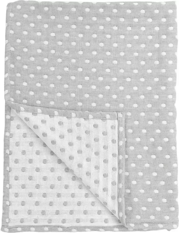 Meyco baby wiegdeken Little Dots 75x100 cm grijs