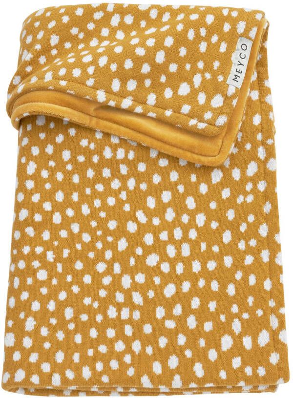 Meyco baby wiegdeken velvet Cheetah 75x100 cm honey gold