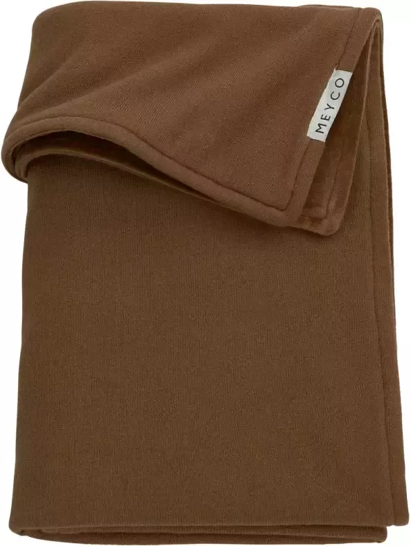 Meyco baby wiegdeken velvet Knit basic 75x100 cm chocolate - Foto 2