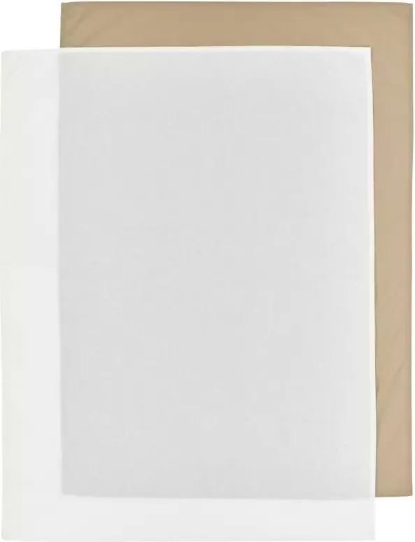 Meyco baby wieglaken 75x100 cm set van 2 Uni offwhite Uni taupe