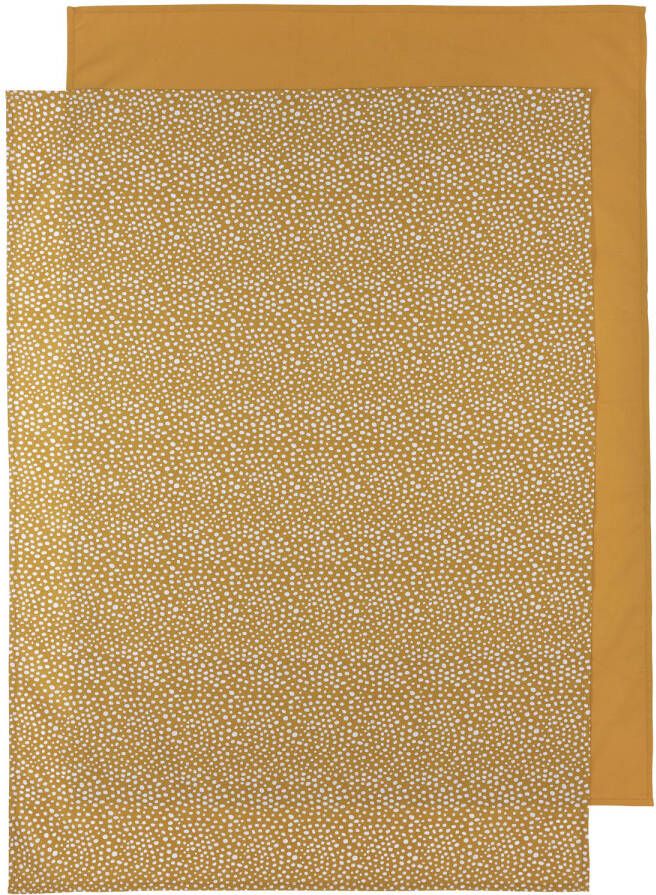 Meyco baby wieglaken set van 2 Cheetah Uni 75x100 cm honey gold