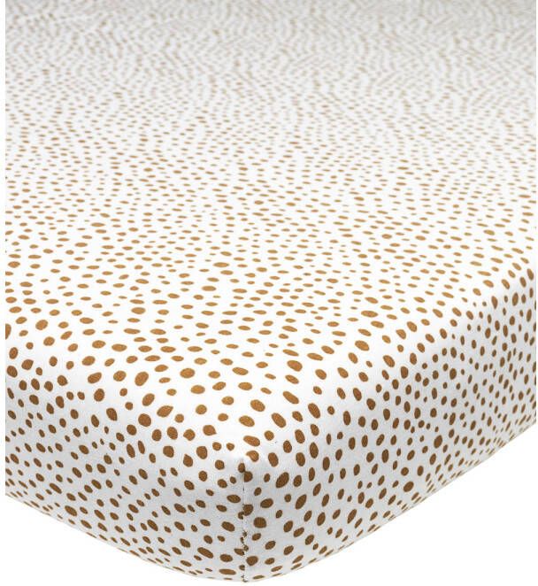 Meyco jersey hoeslaken boxmatras 75x95 cm Cheetah camel
