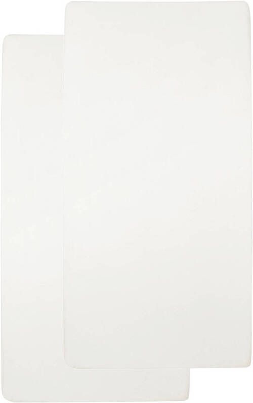 Meyco katoenen jersey hoeslaken ledikant 60x120 cm (set van 2) offwhite - Foto 3