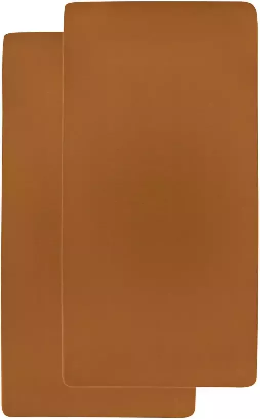 Meyco katoenen jersey hoeslaken wieg 40x80 90 cm (set van 2) camel - Foto 3