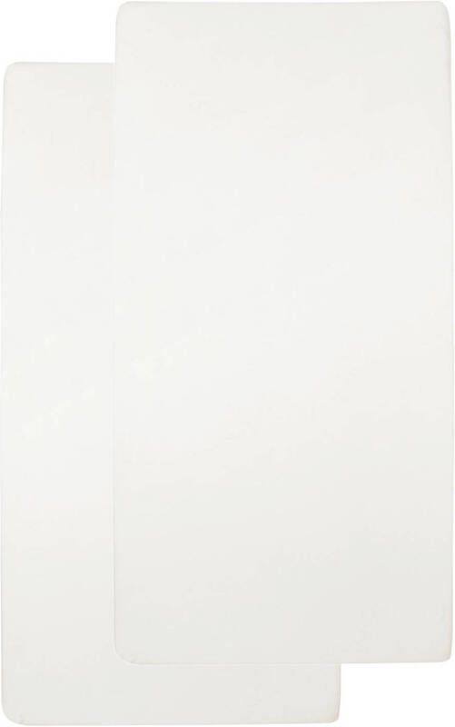 Meyco katoenen jersey hoeslaken wieg 40x80 90 cm (set van 2) offwhite - Foto 1
