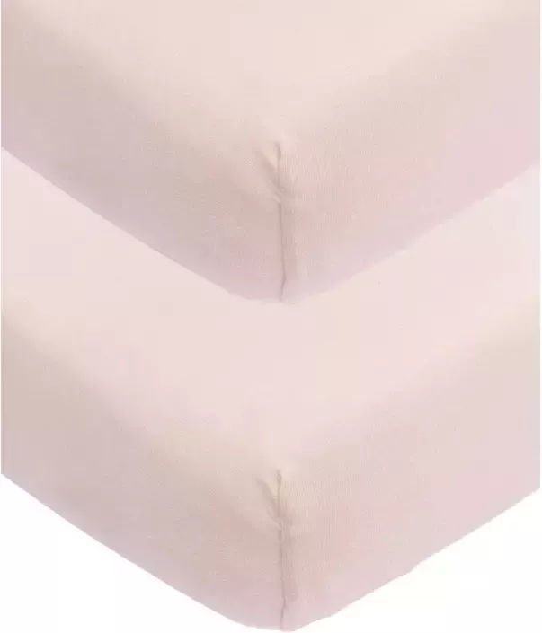 Meyco katoenen jersey juniorbed hoeslaken 70x140 150 cm Soft Pink (set van 2)