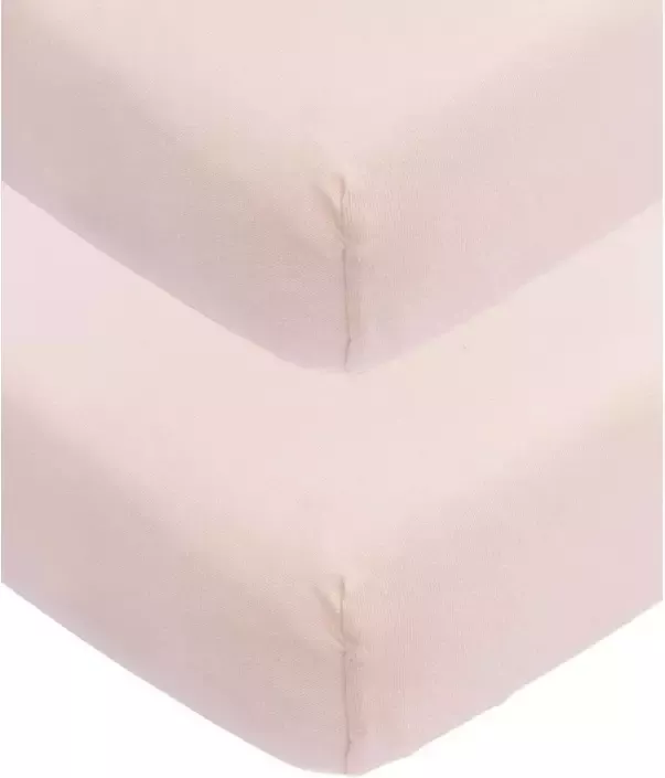 Meyco katoenen jersey ledikant hoeslaken 60x120 cm set van 2 Soft Pink - Foto 3