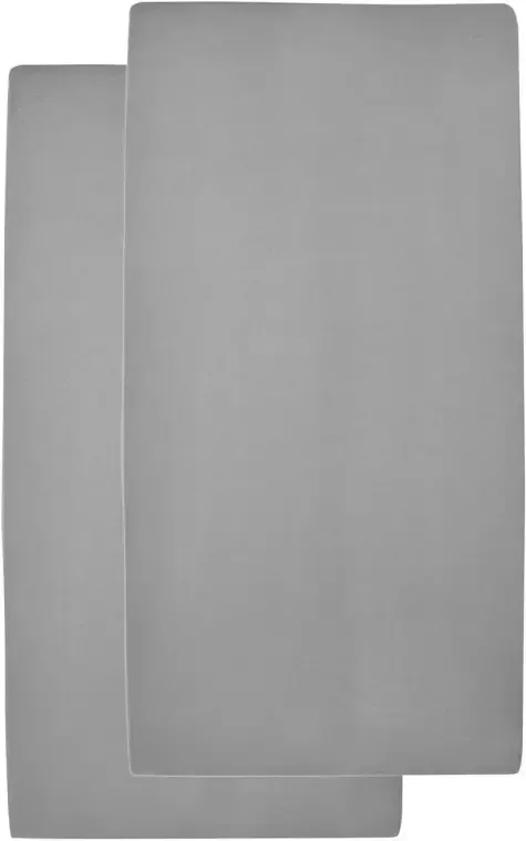 Meyco katoenen jersey hoeslaken peuterbed 70x140 150 cm set van 2 grijs - Foto 3