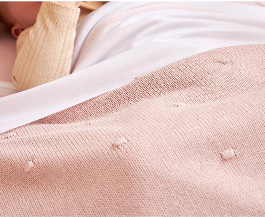 Meyco baby ledikantdeken Mini Knots 100x150 cm Soft Pink - Foto 2