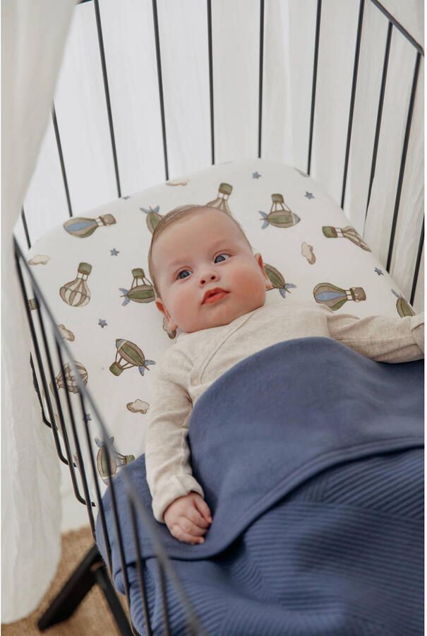 Meyco baby wiegdeken met flanel Pure indigo - Foto 2