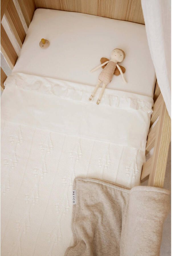 Meyco baby wieglaken Ruffle 75x100 Offwhite - Foto 2