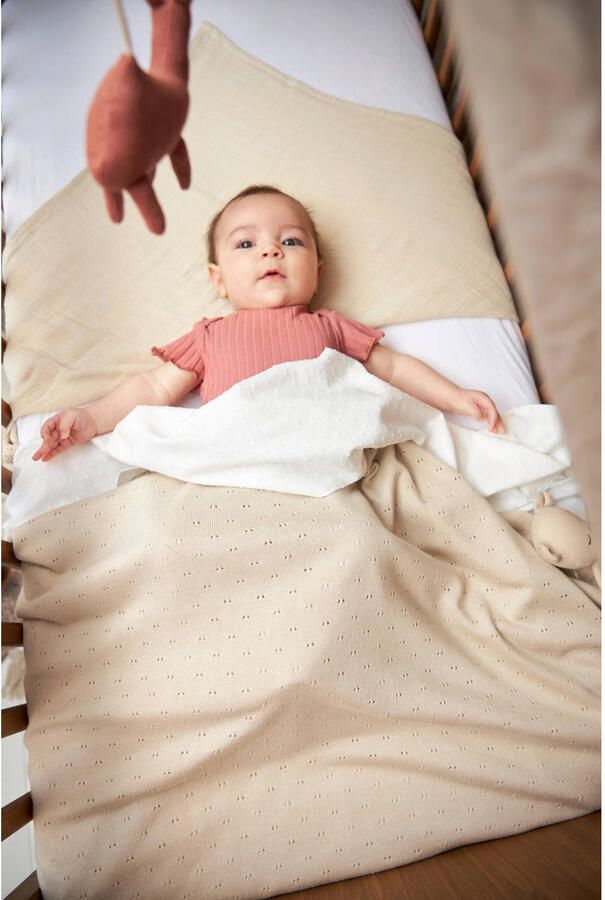 Meyco bamboe ledikantdeken Ajour Soft sand - Foto 2