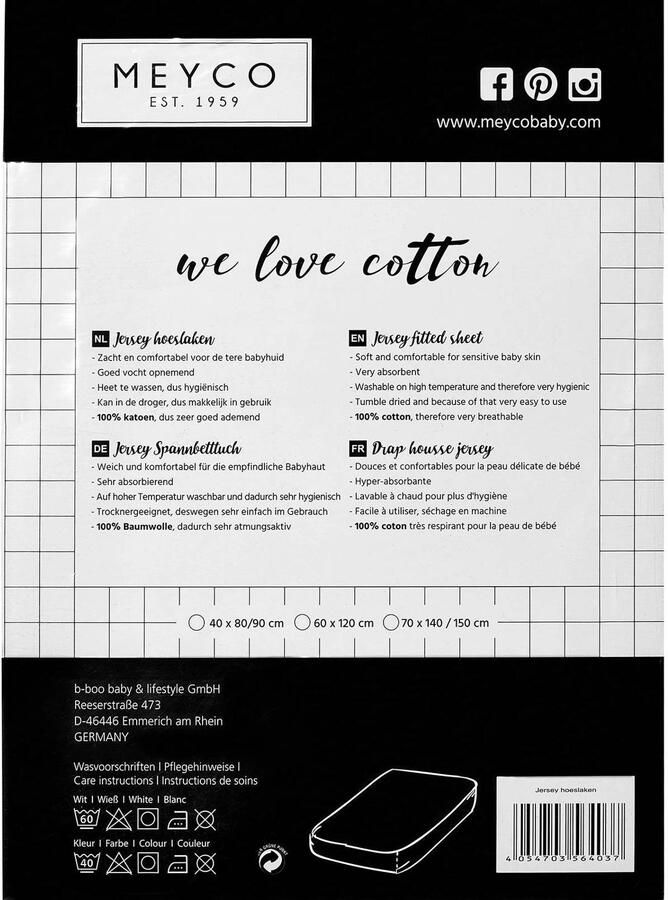 Meyco hoeslaken boxmatras 75x95 cm lichtgrijs