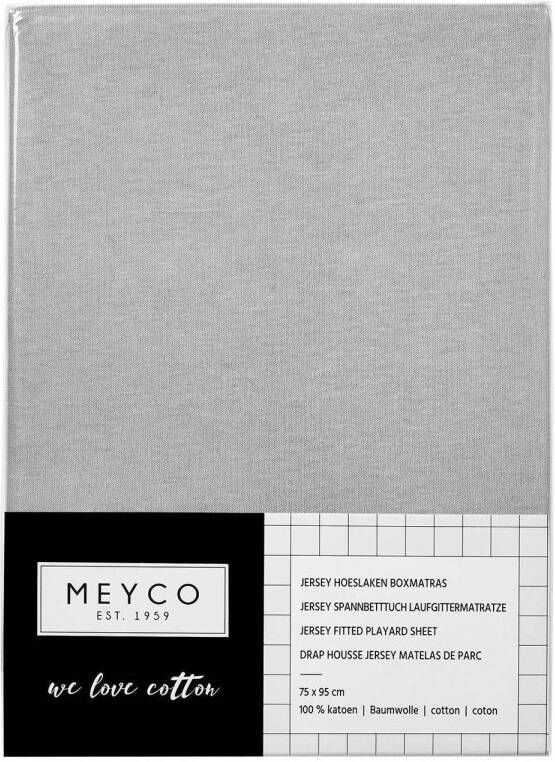Meyco hoeslaken boxmatras 75x95 cm lichtgrijs - Foto 3