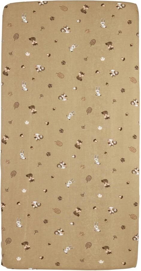 Meyco ledikant hoeslaken Forest Animals sand - Foto 1
