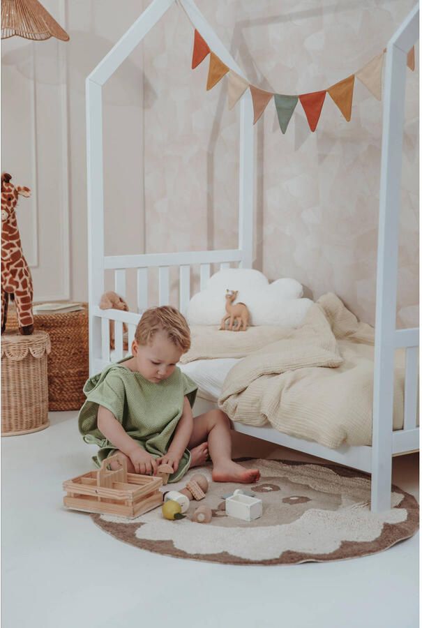 Meyco hoeslaken juniorbed pre-washed hydrofiel offwhite 70x140cm