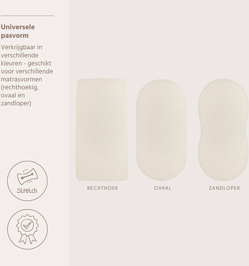 Meyco hoeslaken wieg pre-washed hydrofiel offwhite 40x80cm - Foto 3