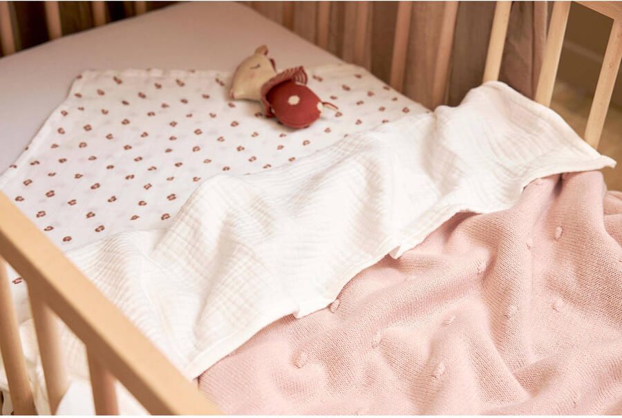 Meyco hydrofiele baby ledikantlaken 100x150cm offwhite - Foto 2