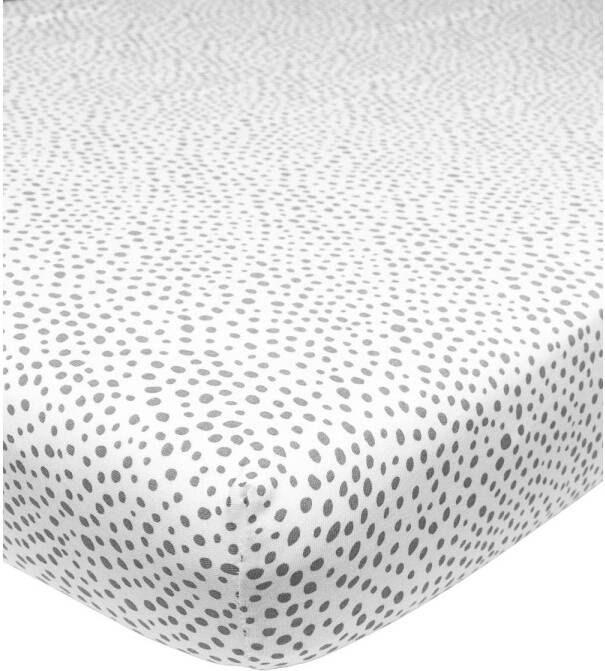 Meyco jersey hoeslaken boxmatras 75x95 cm Cheetah wit grijs