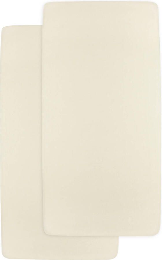 Meyco jersey hoeslaken ledikant set van 2 nature - Foto 2