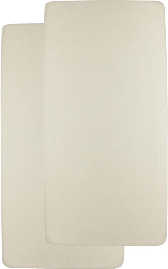 Meyco jersey hoeslaken ledikant set van 2 soft sand - Foto 2