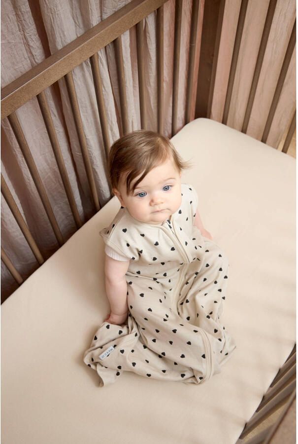 Meyco jersey hoeslaken ledikant set van 2 soft sand