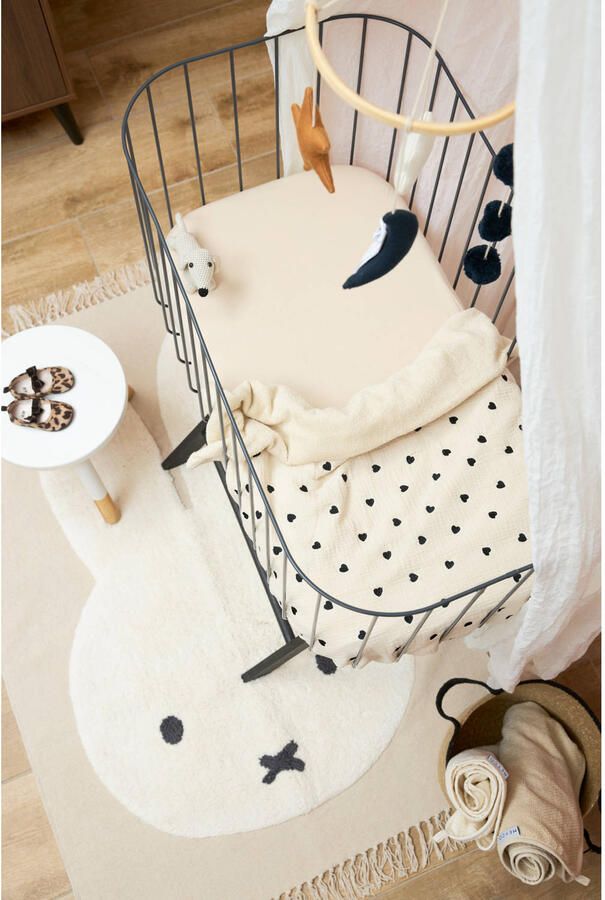 Meyco jersey hoeslaken wieg set van 2 soft sand