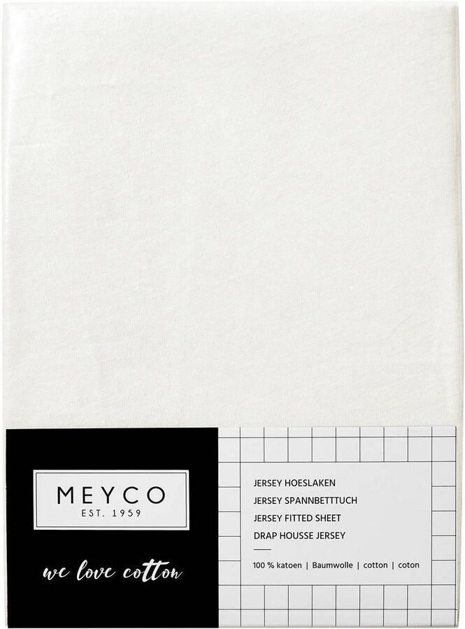 Meyco katoenen jersey hoeslaken ledikant 60x120 cm offwhite