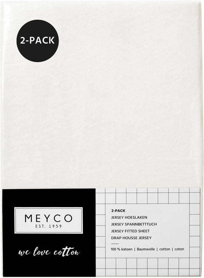 Meyco katoenen jersey wieg hoeslaken set van 2 50x90 offwhite