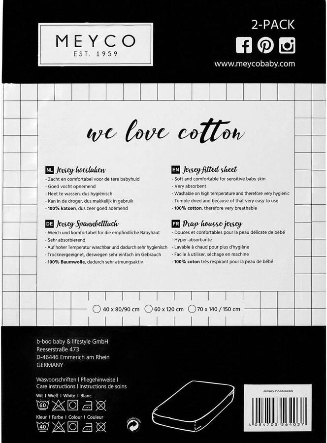 Meyco katoenen junior hoeslaken set van 2 70x140 150 cm sand