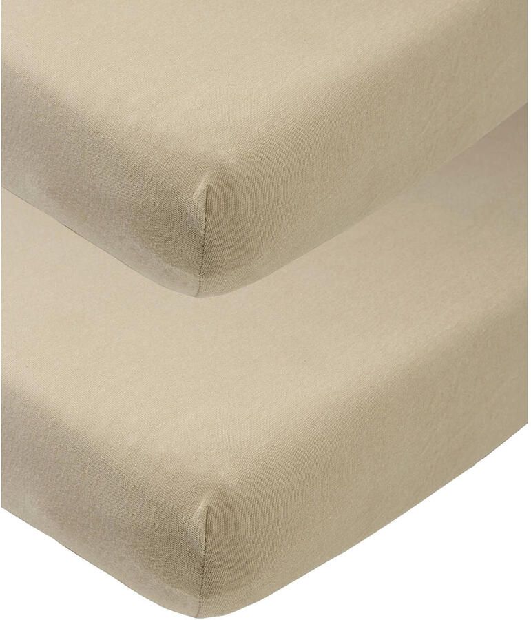 Meyco katoenen junior hoeslaken set van 2 70x140 150 cm taupe - Foto 3