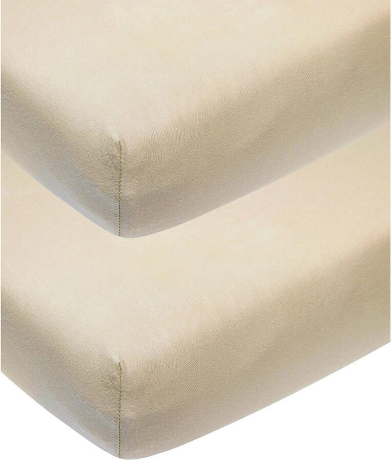 Meyco katoenen ledikant hoeslaken 60x120 cm sand (set van 2)