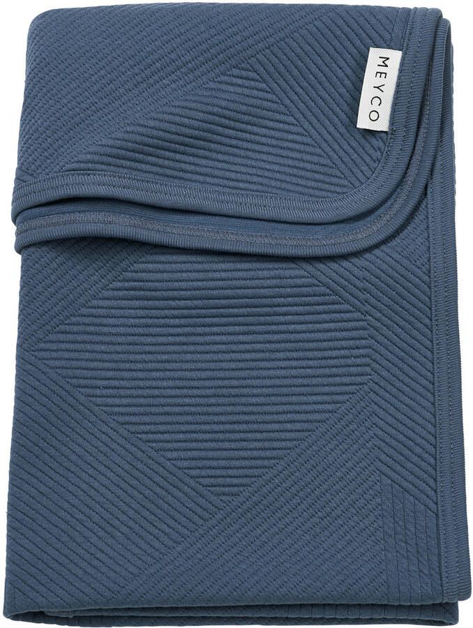 Meyco ledikant deken Jacquard donkerblauw