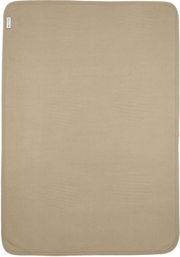 Meyco ledikant deken Jacquard van flanel taupe - Foto 3