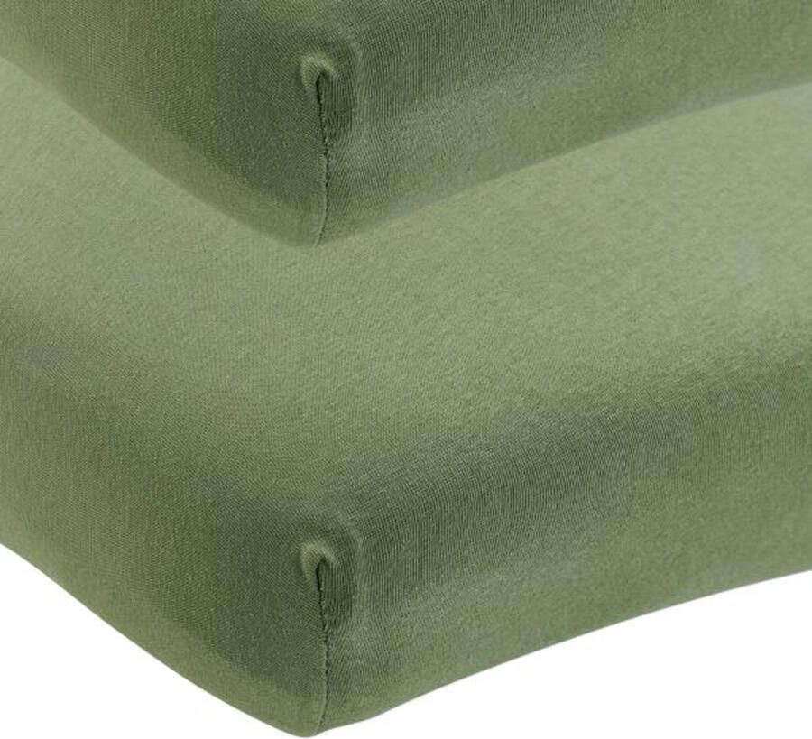 Meyco ledikant hoeslaken set van 2 groen - Foto 3