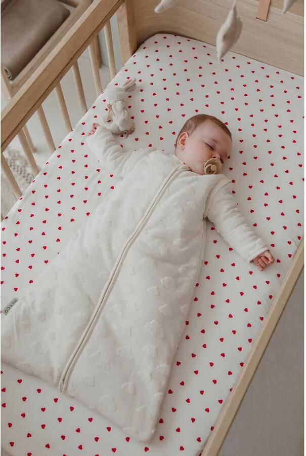 Meyco ledikant hoeslaken Sweet Heart white red - Foto 2