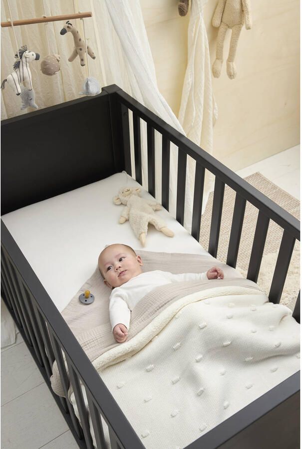 Meyco wiegdeken Knots met teddy wit - Foto 2