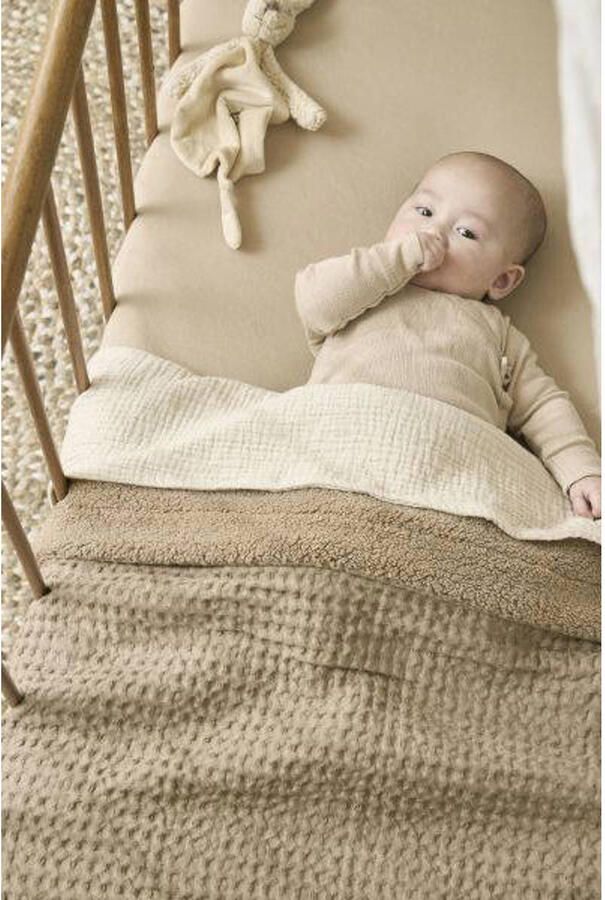 Meyco ledikantdeken met wafel en teddy bruin - Foto 2