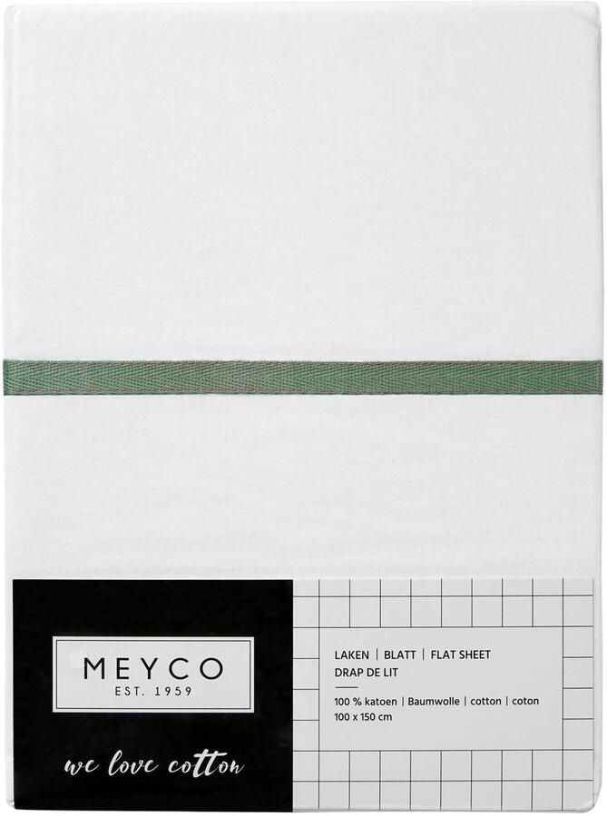 Meyco ledikantlaken met bies 100x150 cm groen