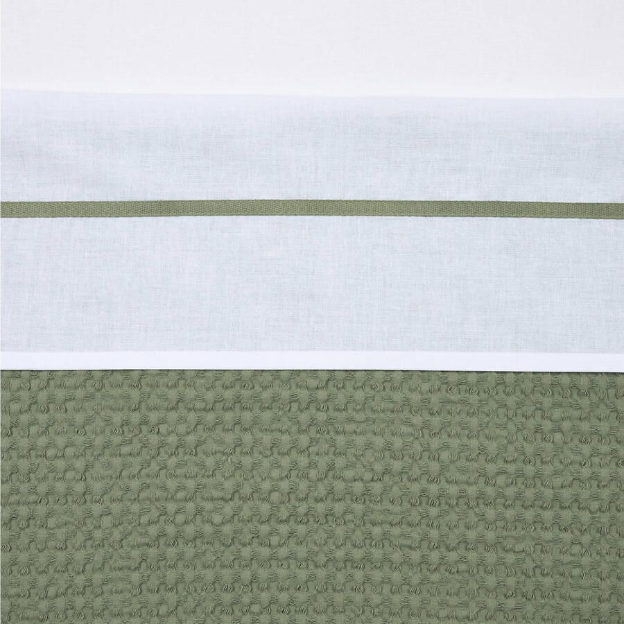 Meyco ledikantlaken met bies wit groen - Foto 2