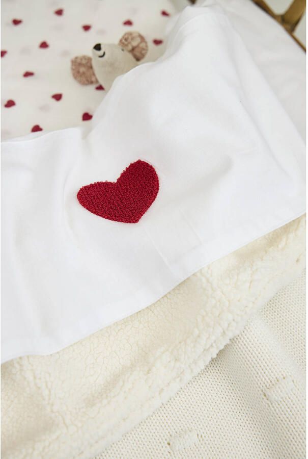 Meyco ledikantlaken Sweet Heart wit rood - Foto 2