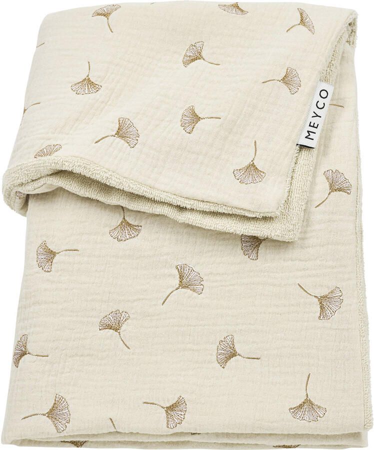 Meyco pre-washed hydrofiel wiegdeken Ginkgo soft sand - Foto 3