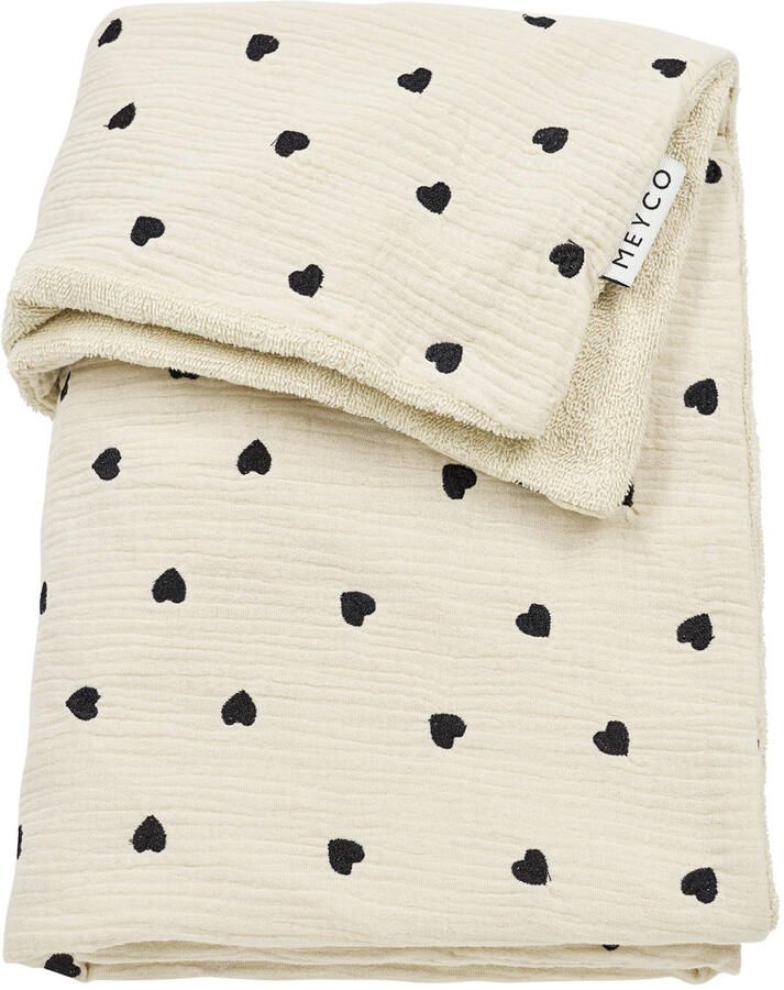 Meyco pre-washed hydrofiel wiegdeken Sweet Heart soft sand - Foto 3