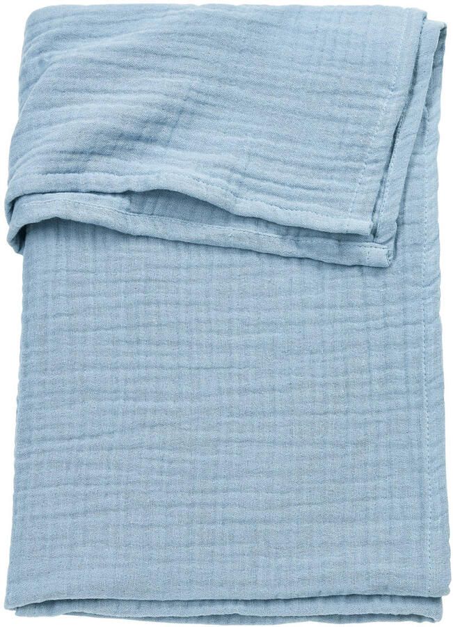 Meyco pre-washed hydrofiele baby wieglaken uni Jeans Blue