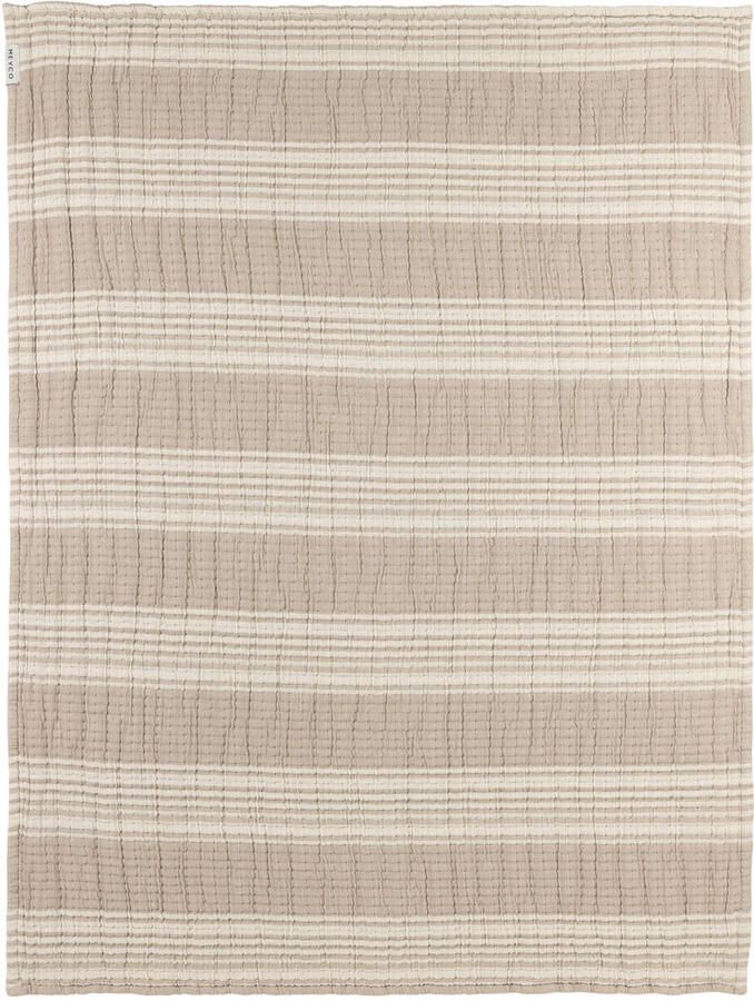 Meyco pre-washed hydrofiele ledikantdeken Stripe Jacquard Sand - Foto 3