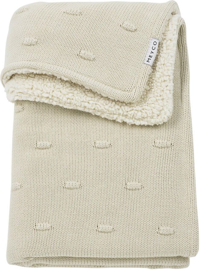 Meyco reversible wiegdeken Knots met teddy beige - Foto 3